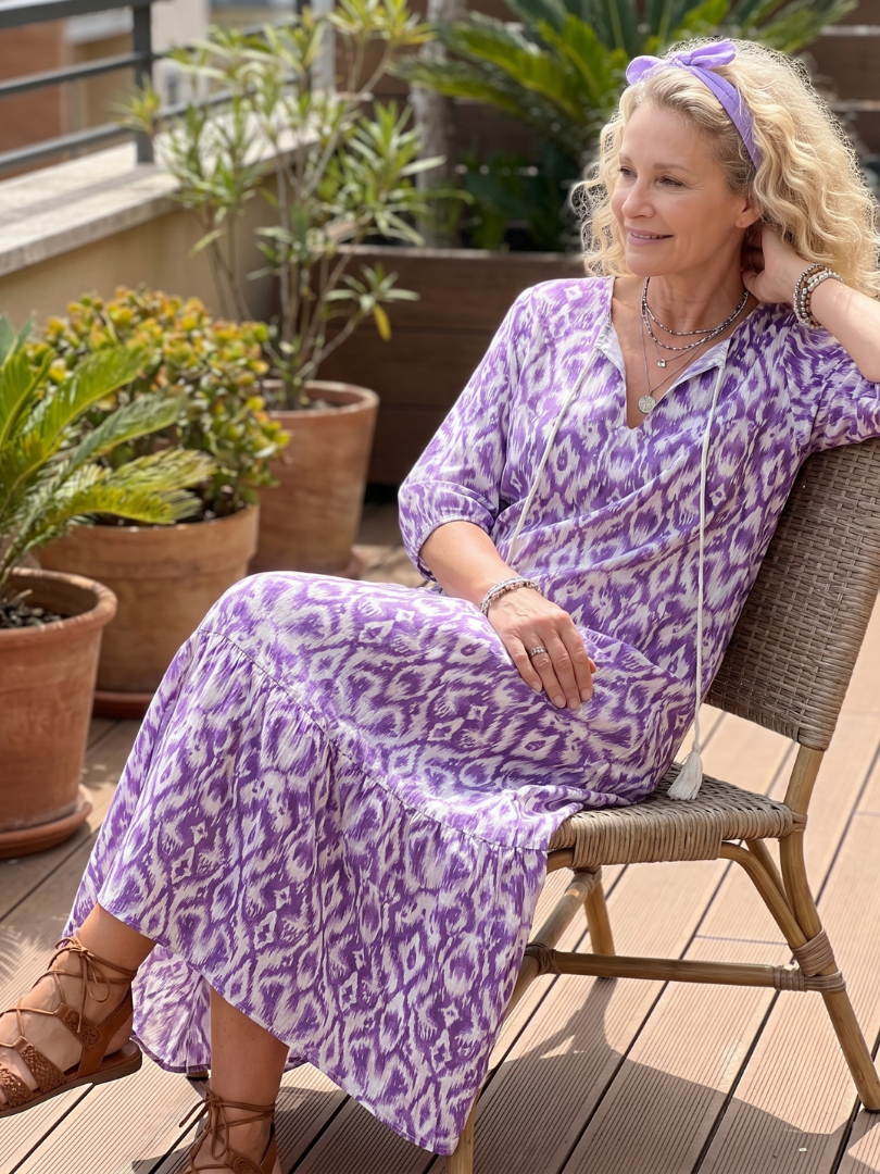 Esther| Vestido Midi Anudado Estampado