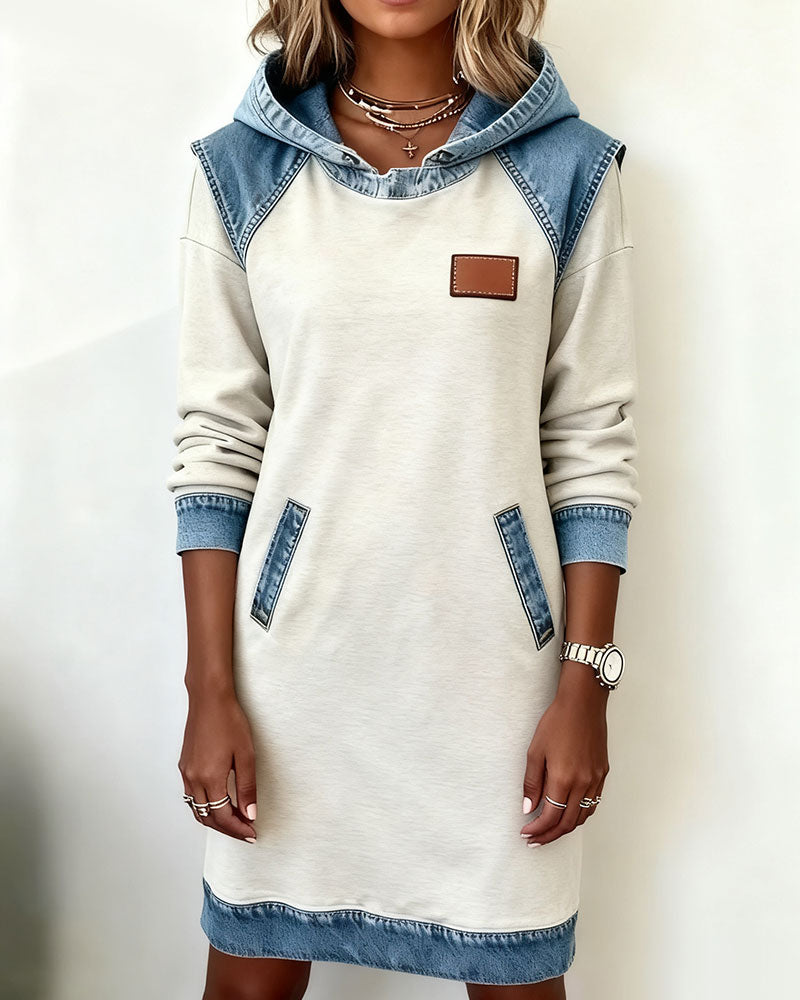 Vestido casual elegante para otoño con capucha
