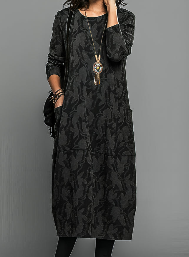 Vestido floral cálido para invierno