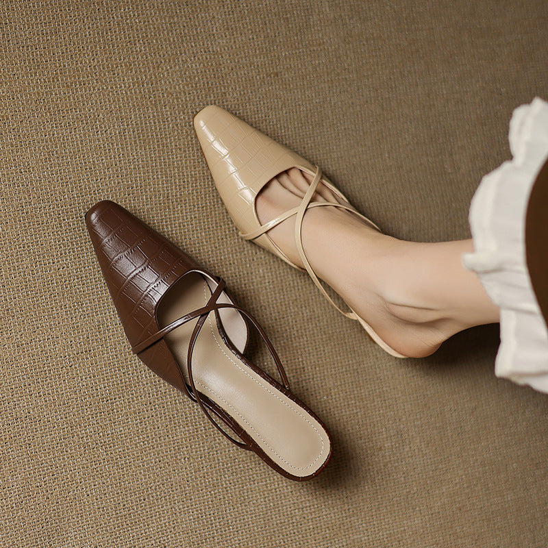 Cris | Mules de Punta con Tiras Cruzadas