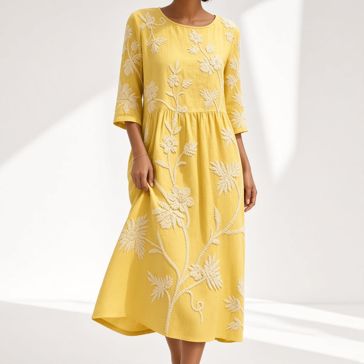 Vestido Éloravie™ Bordado – Fluido y Fresco para el Verano