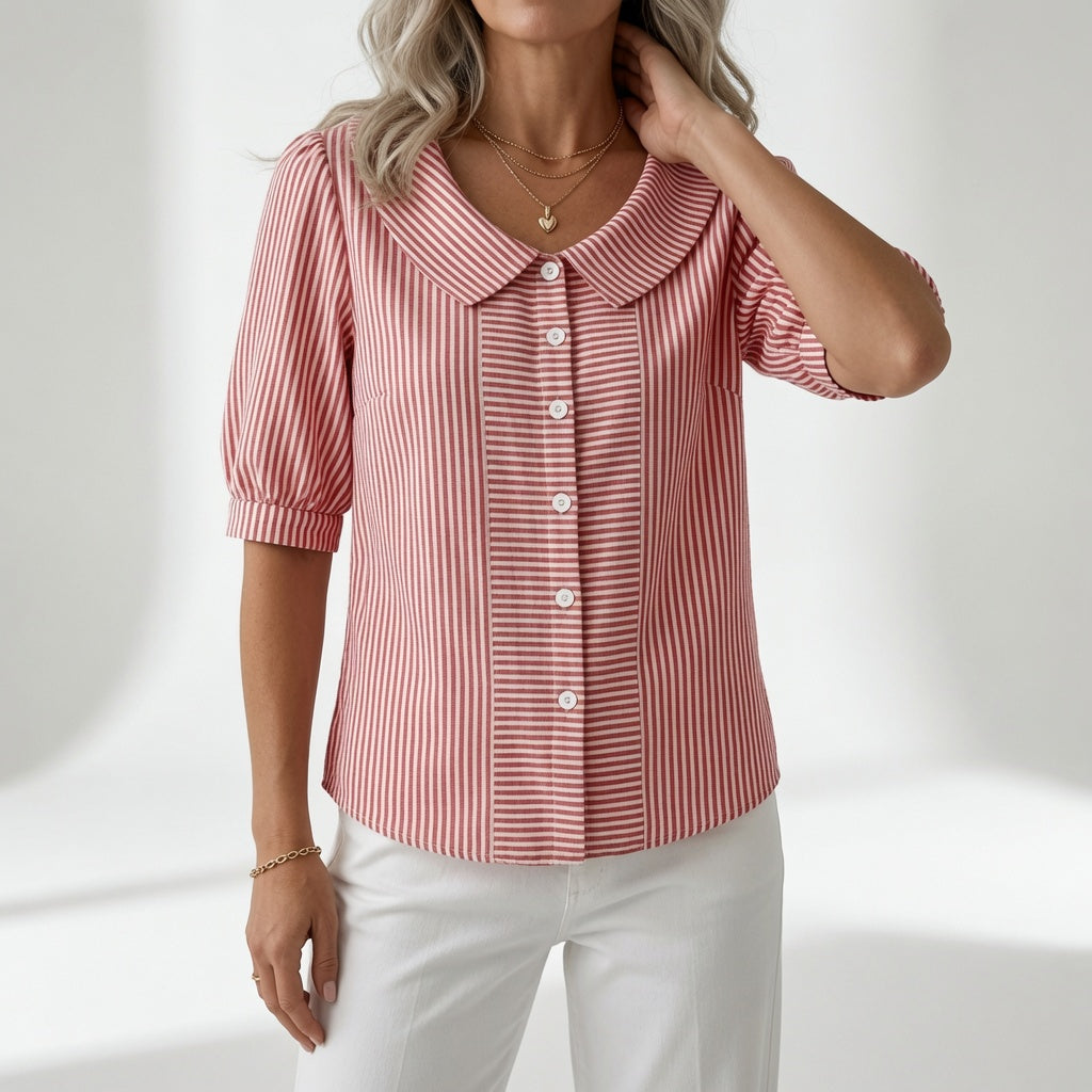 Zélie™ — Blusa de Mangas Abullonadas a Rayas