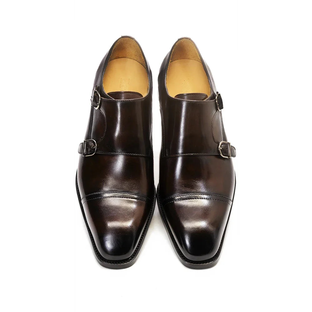 Zapatos de Cuero con Doble Hebilla Leonardo