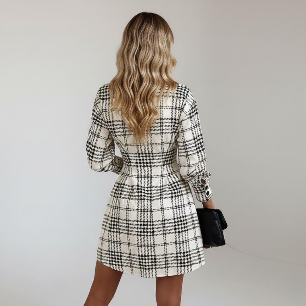Elise | Vestido Camisero de Cuadros Elegante