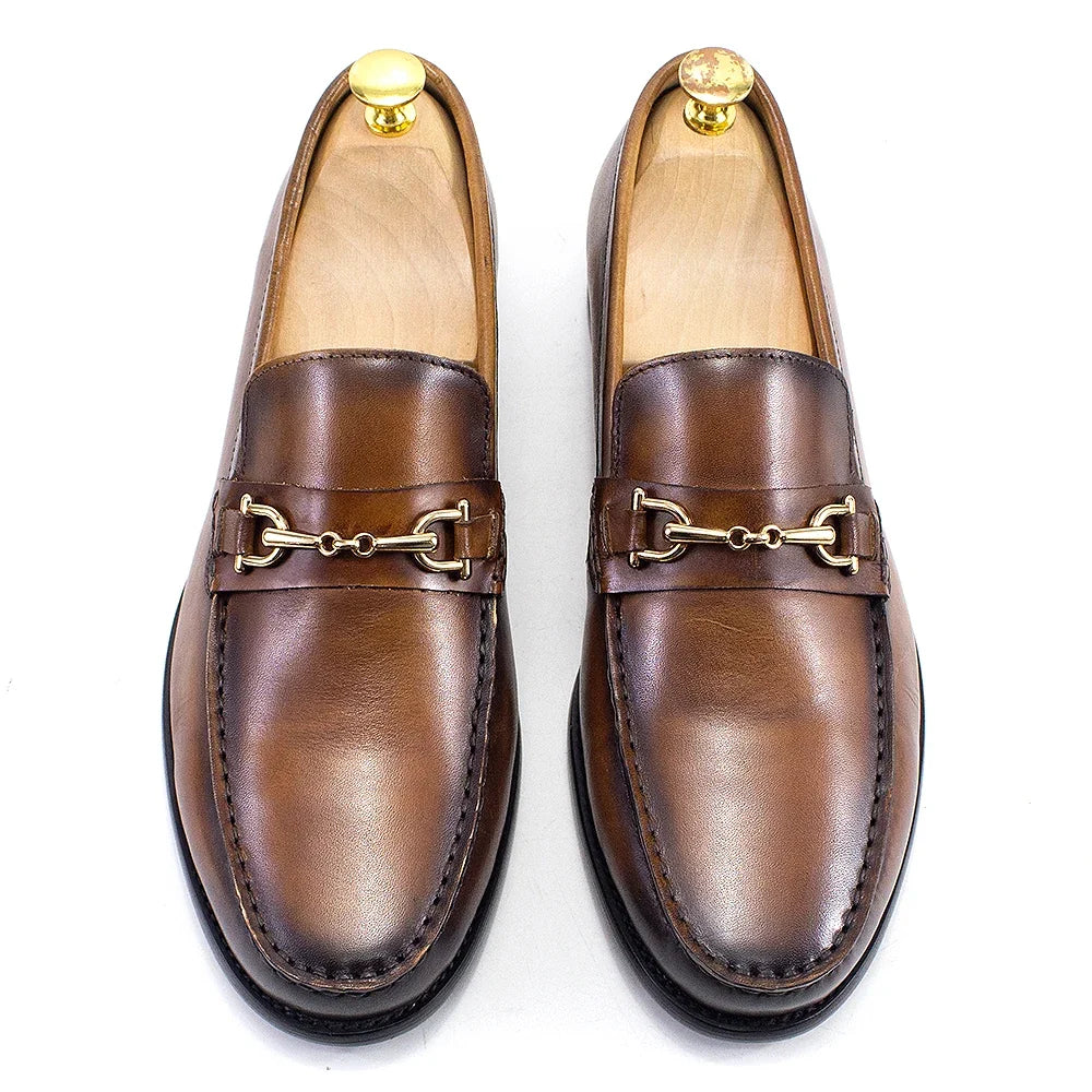 Mocasines Italianos Clásicos con Cadena Leonardo