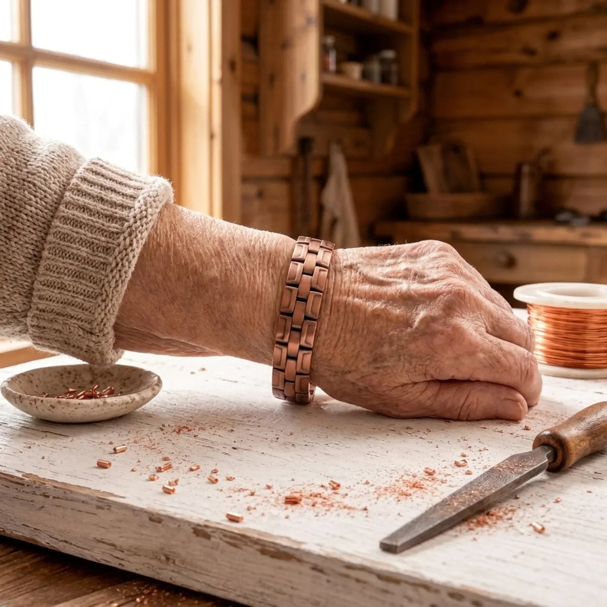 Brazalete de Cobre para Hombre Cuerda