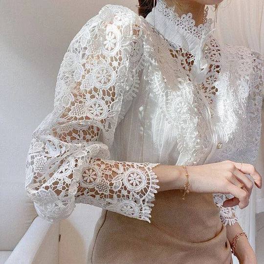 | Chemise a mangas longues con dentelle y dyalles Tove