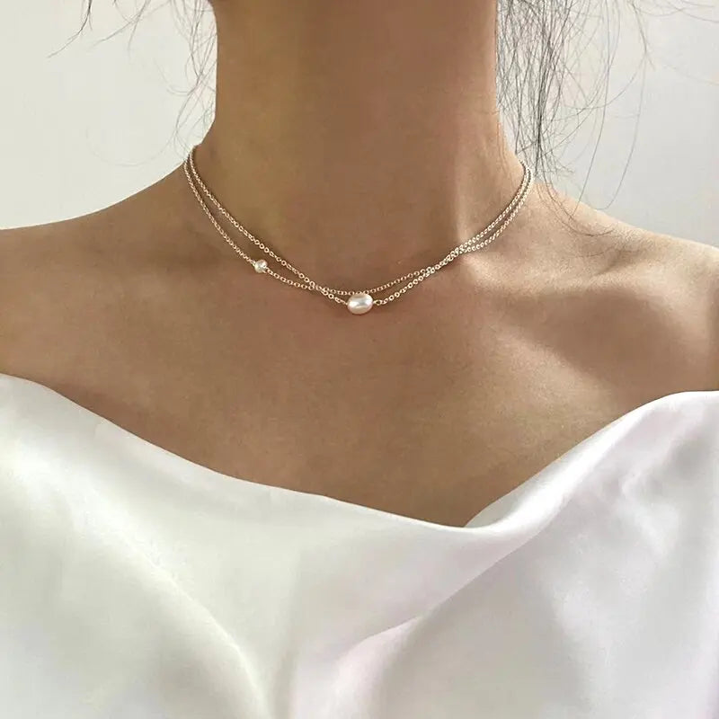 Collar Clasico con Perlas de Agua Dulce
