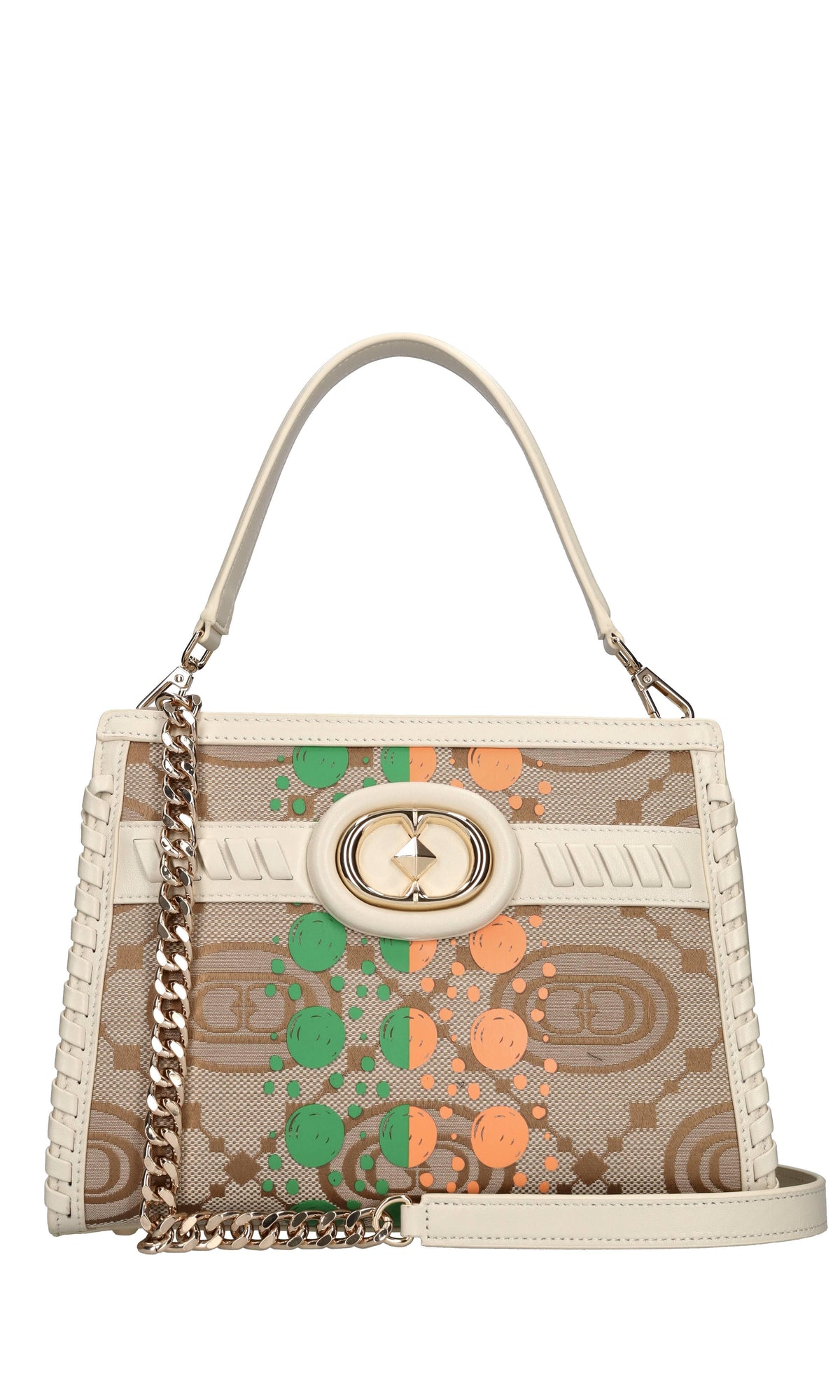 Camelia - Bolso Monograma de Piel y Tejido