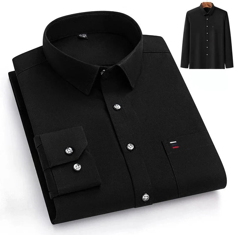 Camisa de Lujo de Algodón con Bolsillo Único