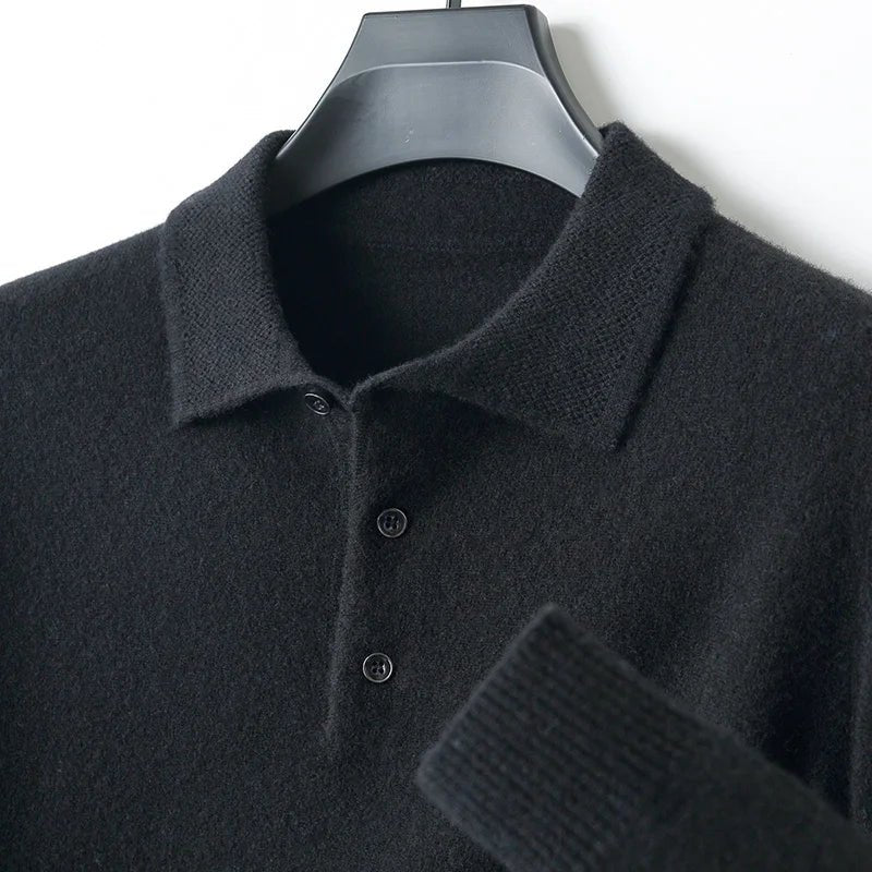 Jersey de Lana Merino Cuello Polo
