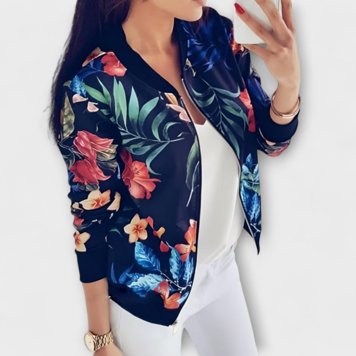 Kaelin - Chaqueta bomber elegante con estampado floral