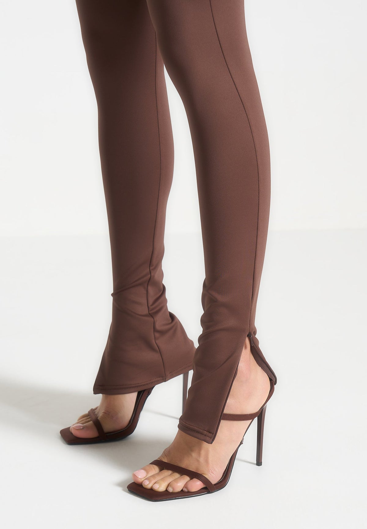 Rachele - Leggings Marrones de Cintura Alta Moldeadores