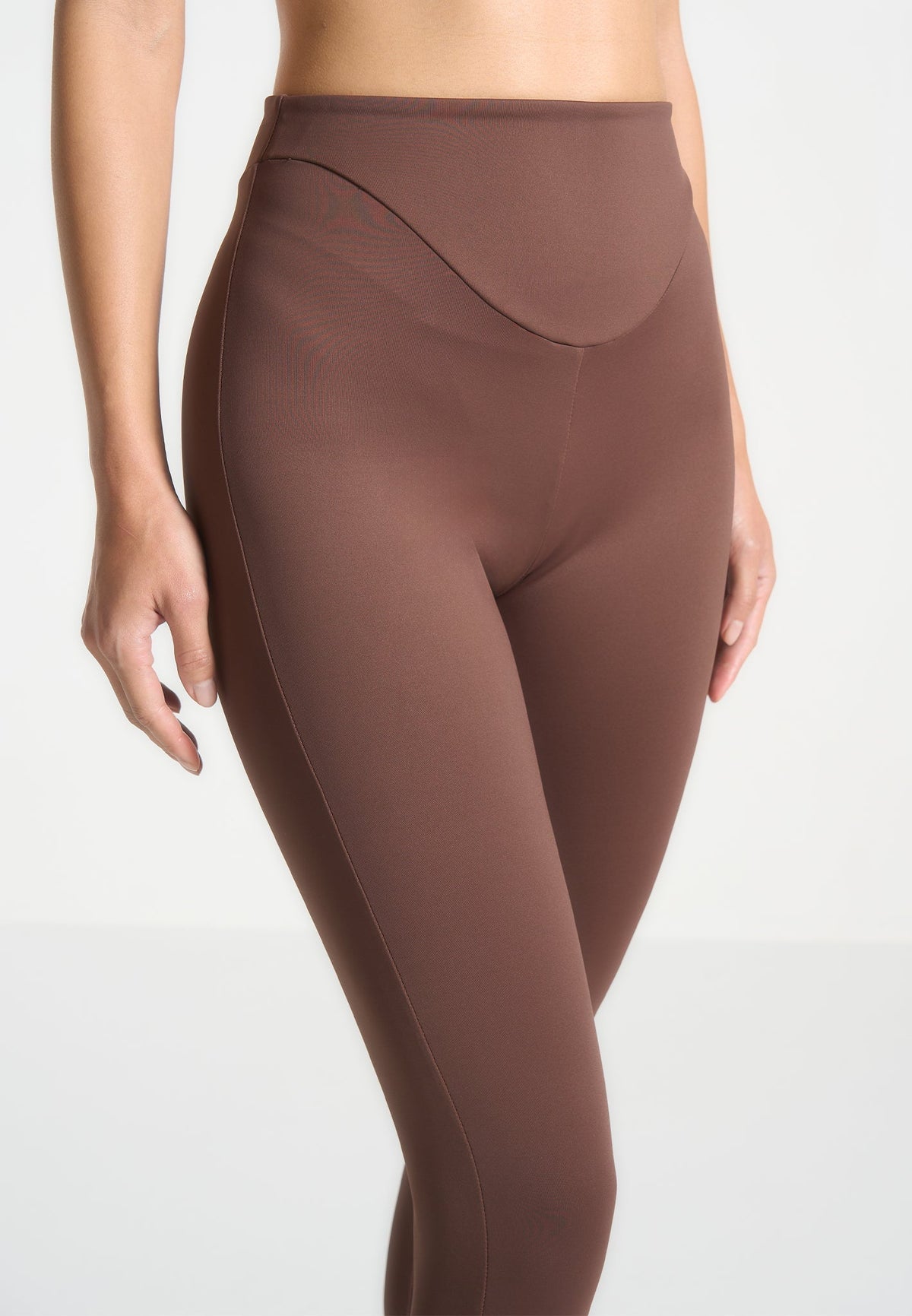 Rachele - Leggings Marrones de Cintura Alta Moldeadores