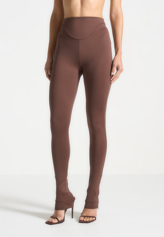 Rachele - Leggings Marrones de Cintura Alta Moldeadores