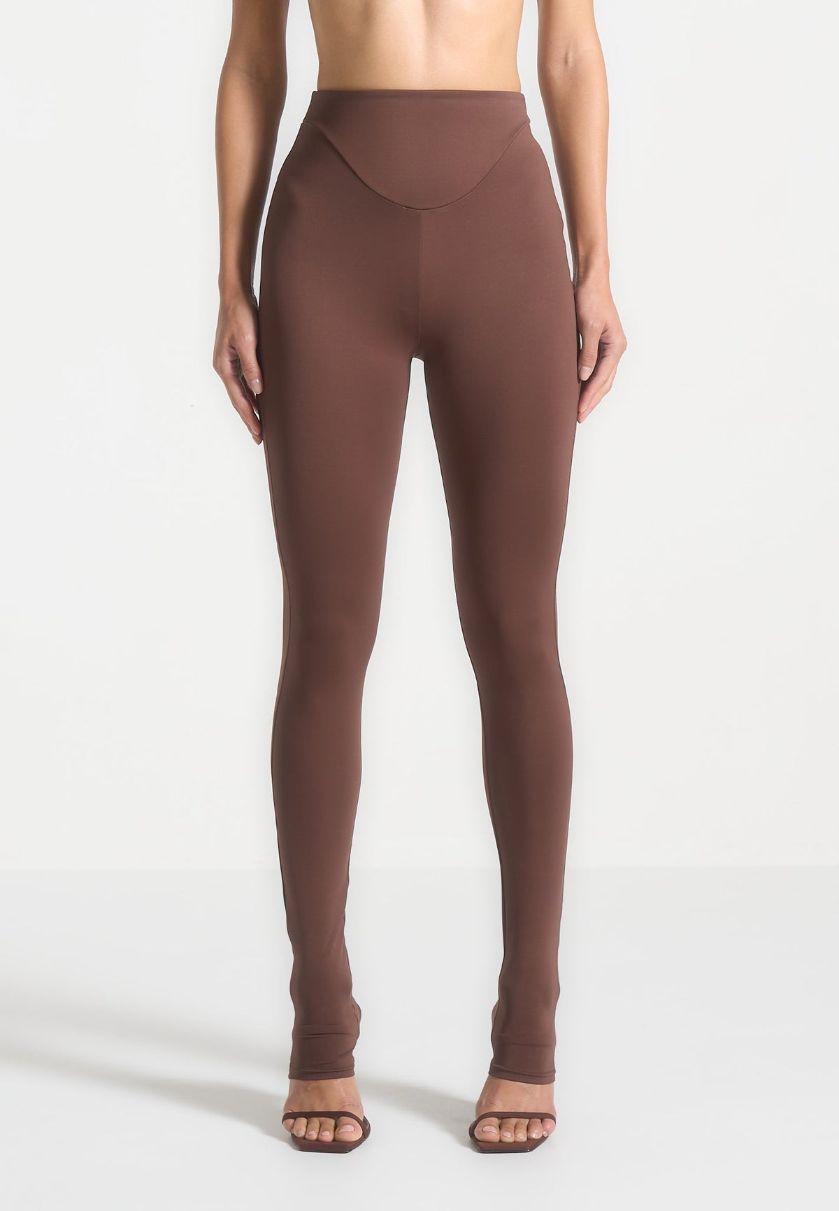 Rachele - Leggings Marrones de Cintura Alta Moldeadores