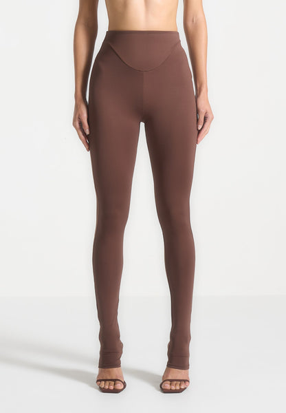 Rachele - Leggings Marrones de Cintura Alta Moldeadores