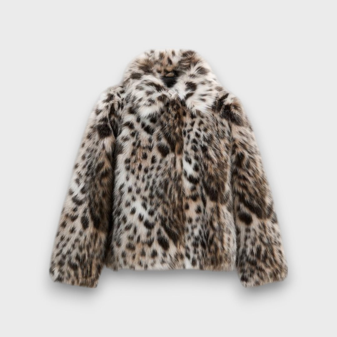 Leoline – Abrigo de pelo sintético con estampado animal