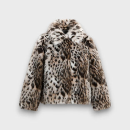 Leoline – Abrigo de pelo sintético con estampado animal