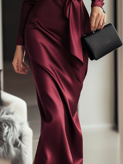 Vestido cruzado de satén