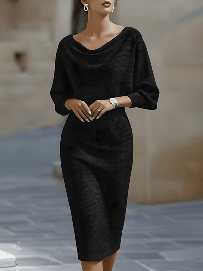 Clarisse | Vestido Midi Drapeado Elegante e Intemporal