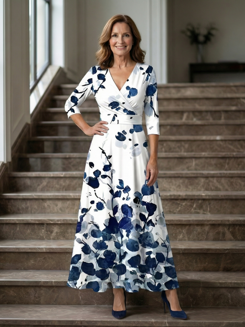 | Robe Midi Croisée a Col Celine