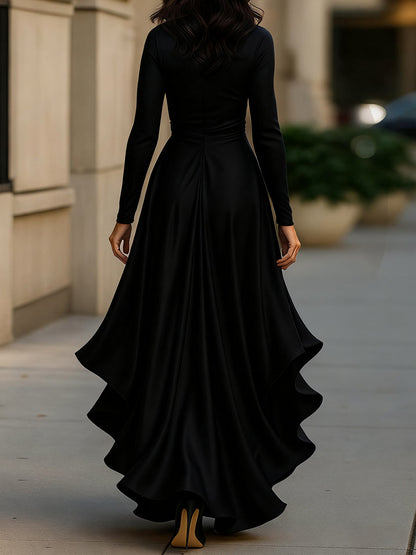 Mathilde | Vestido Cruzado Satinado Elegancia Intemporal