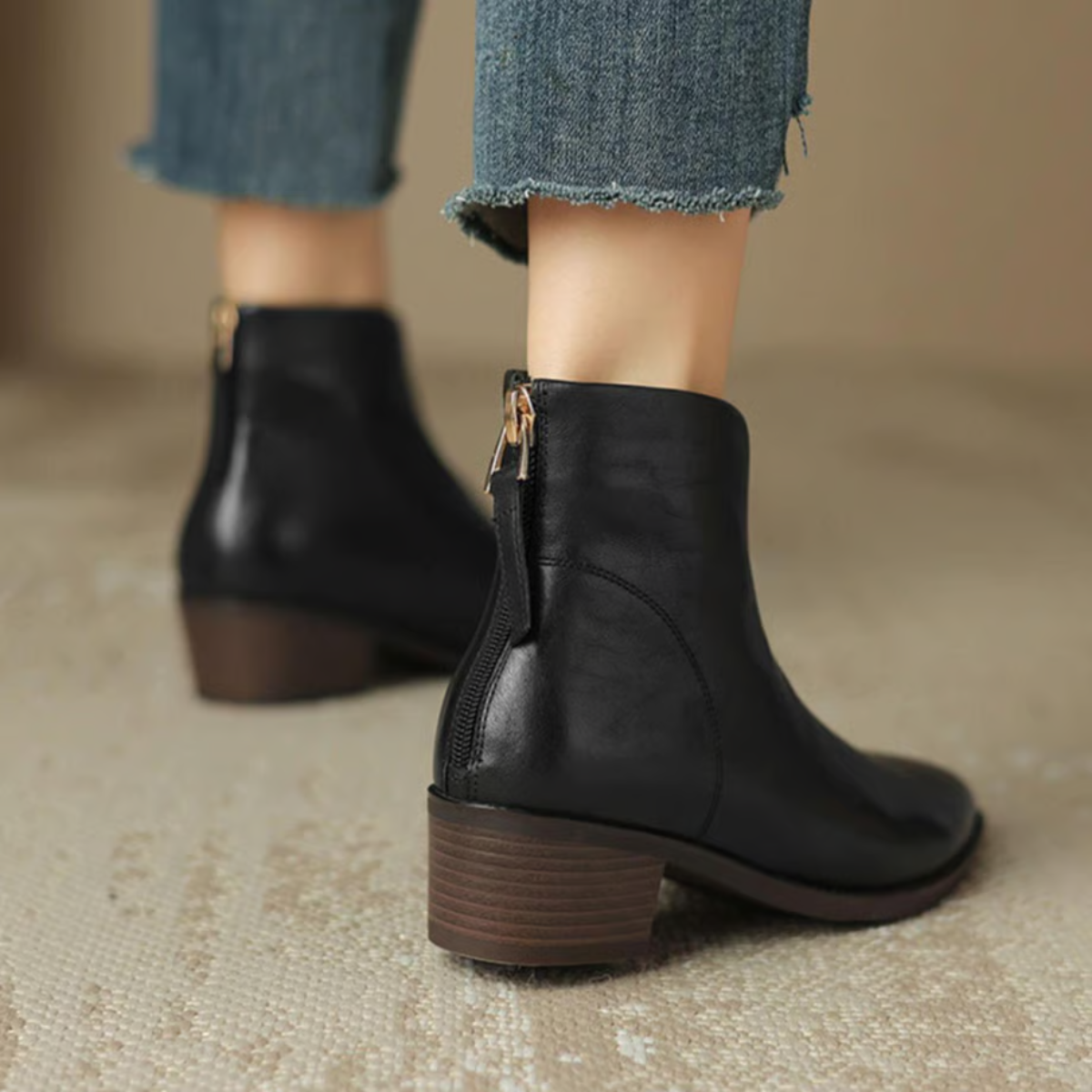 | Bottines Élégantes en Cuir