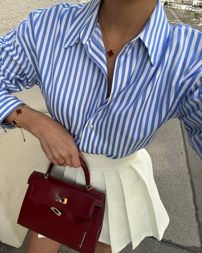 Mini bolso de piel burdeos elegante