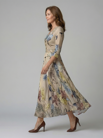 | Robe Midi Croisée a Col Celine