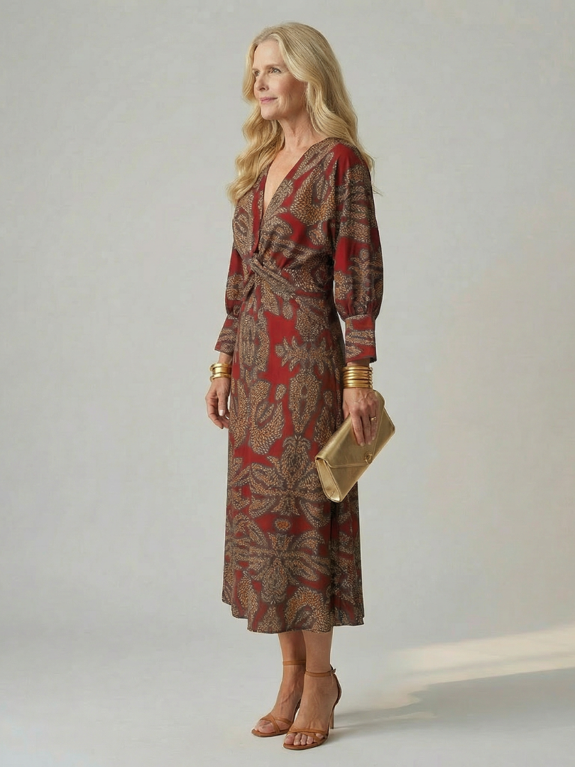 | Robe Midi Wrap Naturelle Lune
