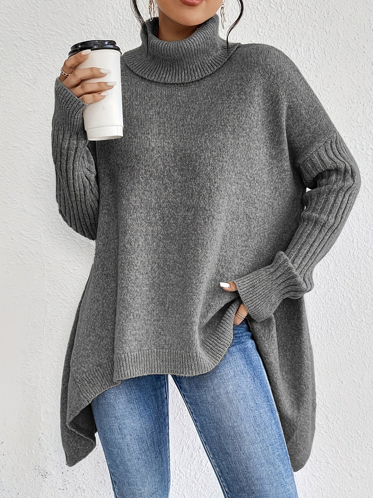 Leina | Jersey de Cuello Vuelto Suave y Relajado