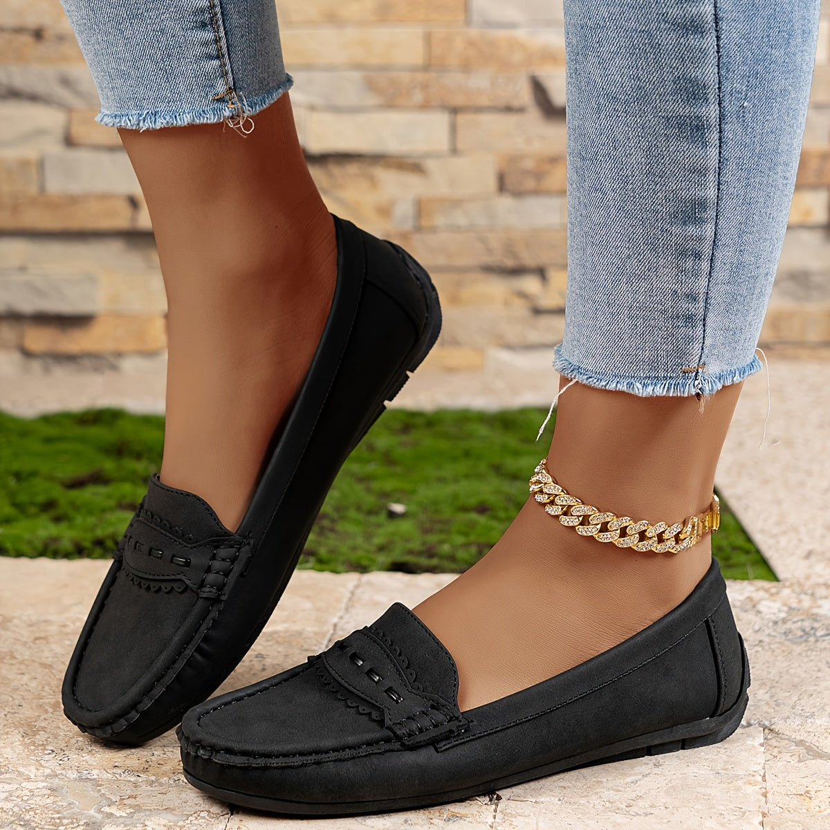 | Mocasines de Efecto Ante Festoneados Marie