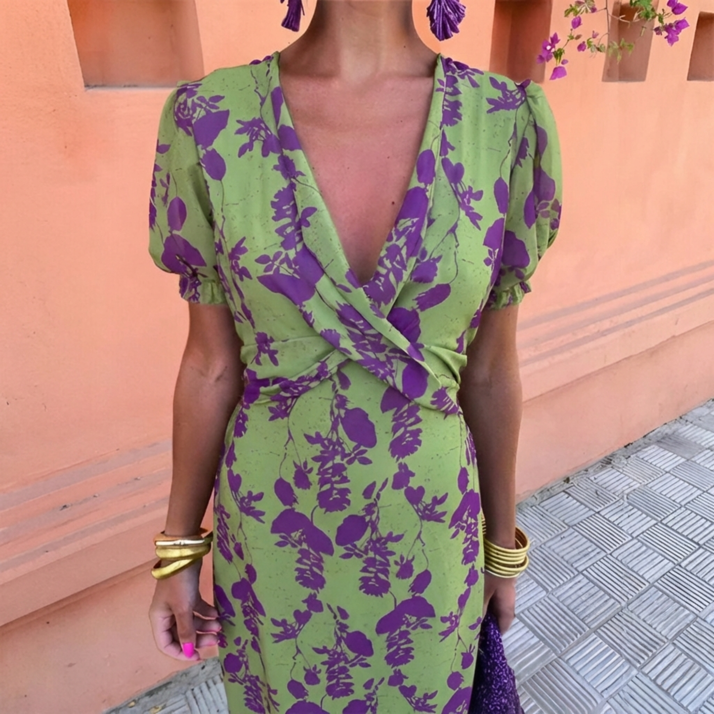 | Robe Longue Fleurie Verdee Manon