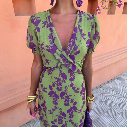 | Robe Longue Fleurie Verdee Manon