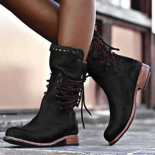 Camille | Botines Media Pierna con Tachuelas Vintage