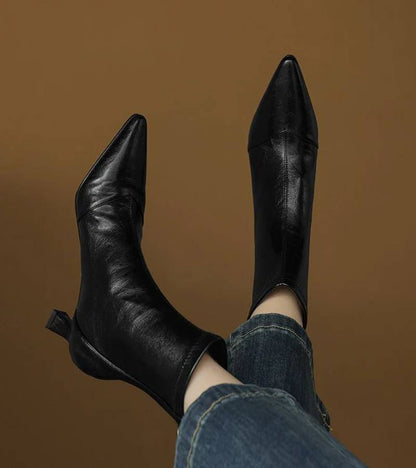 | Bottines en cuero a talon elegante