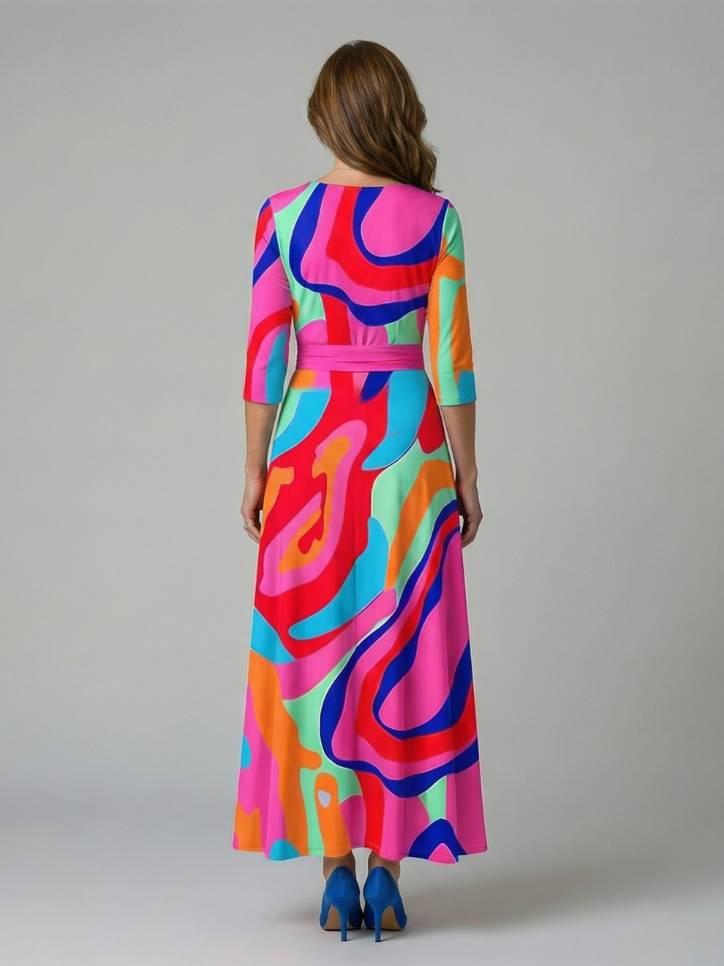 | Robe Midi Croisée a Col Celine