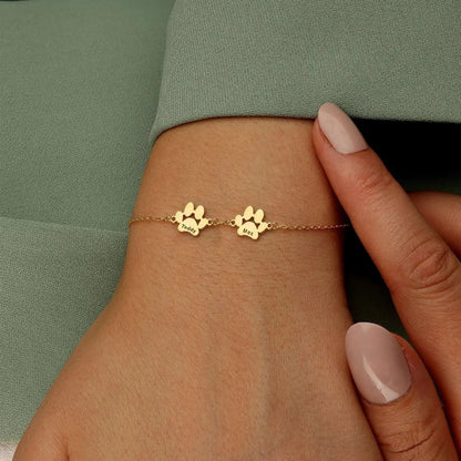 Pulsera de Nombre con Huellas Personalizada