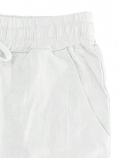 | PANTALON LÉGER EN LIN AVEC CORDON