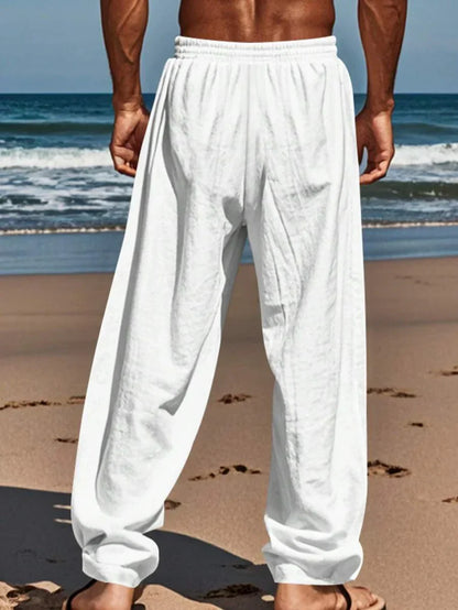 | PANTALON LÉGER EN LIN AVEC CORDON