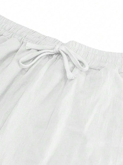 | PANTALON LÉGER EN LIN AVEC CORDON