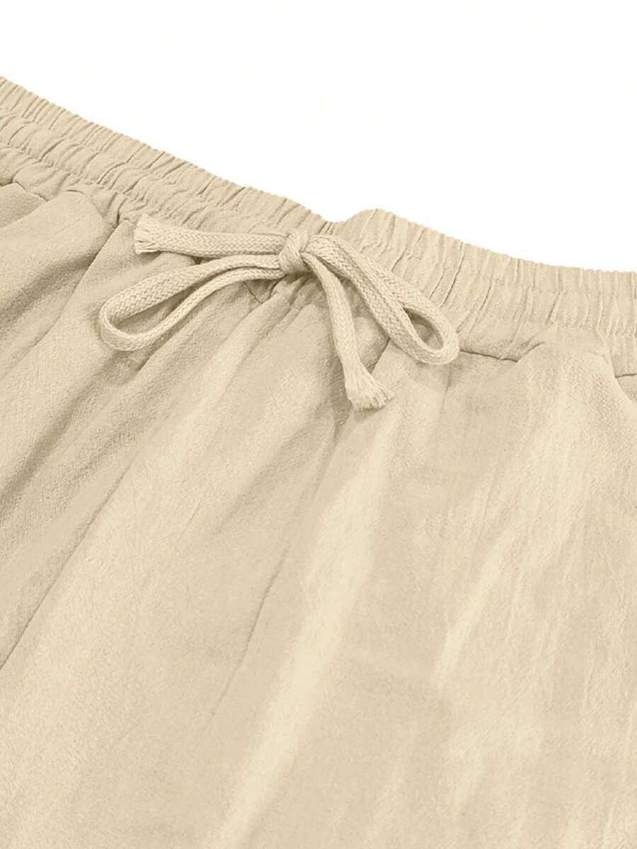 | PANTALON LÉGER EN LIN AVEC CORDON