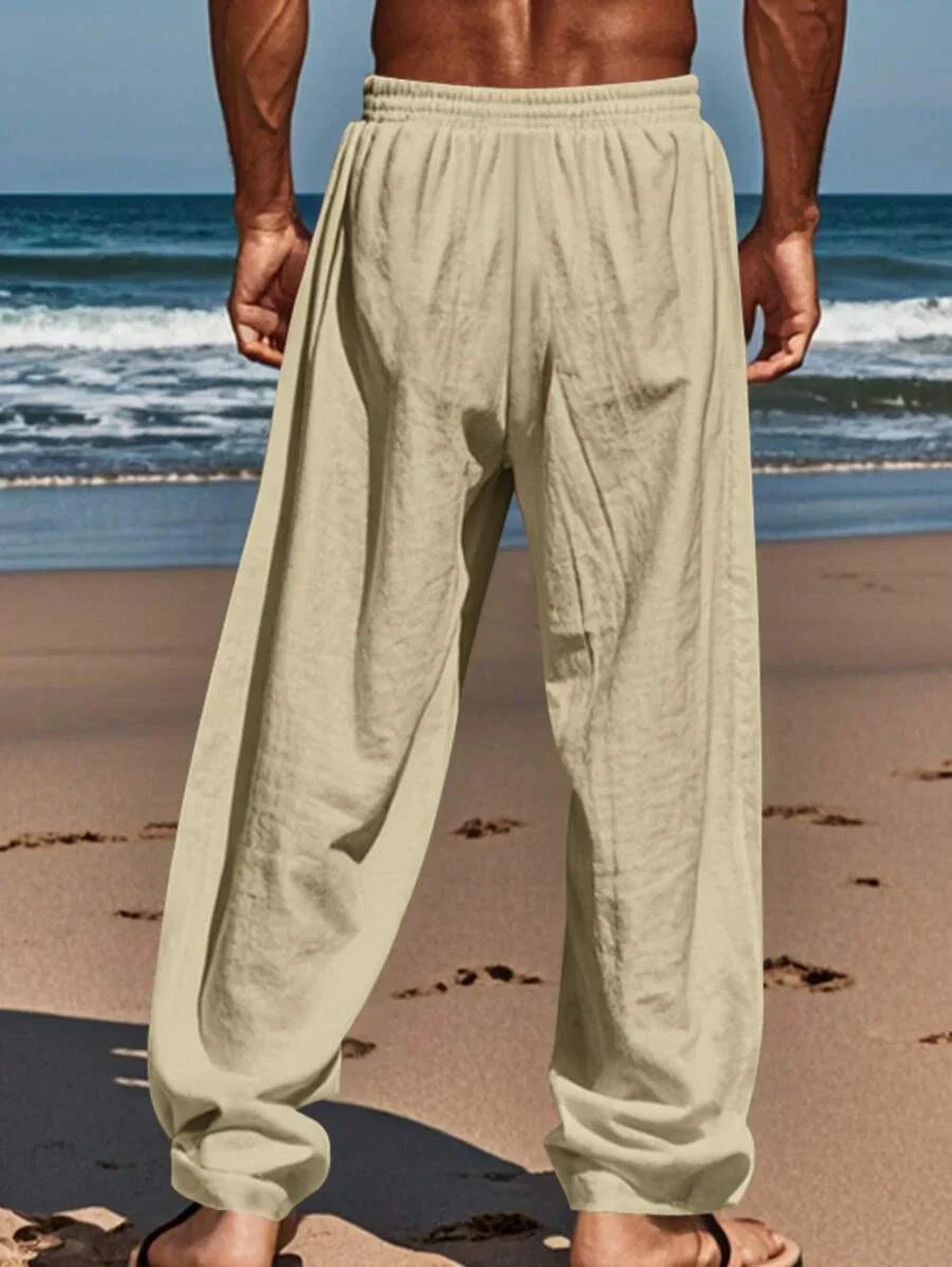| PANTALON LÉGER EN LIN AVEC CORDON
