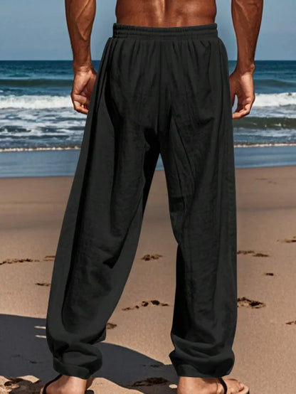 | PANTALON LÉGER EN LIN AVEC CORDON