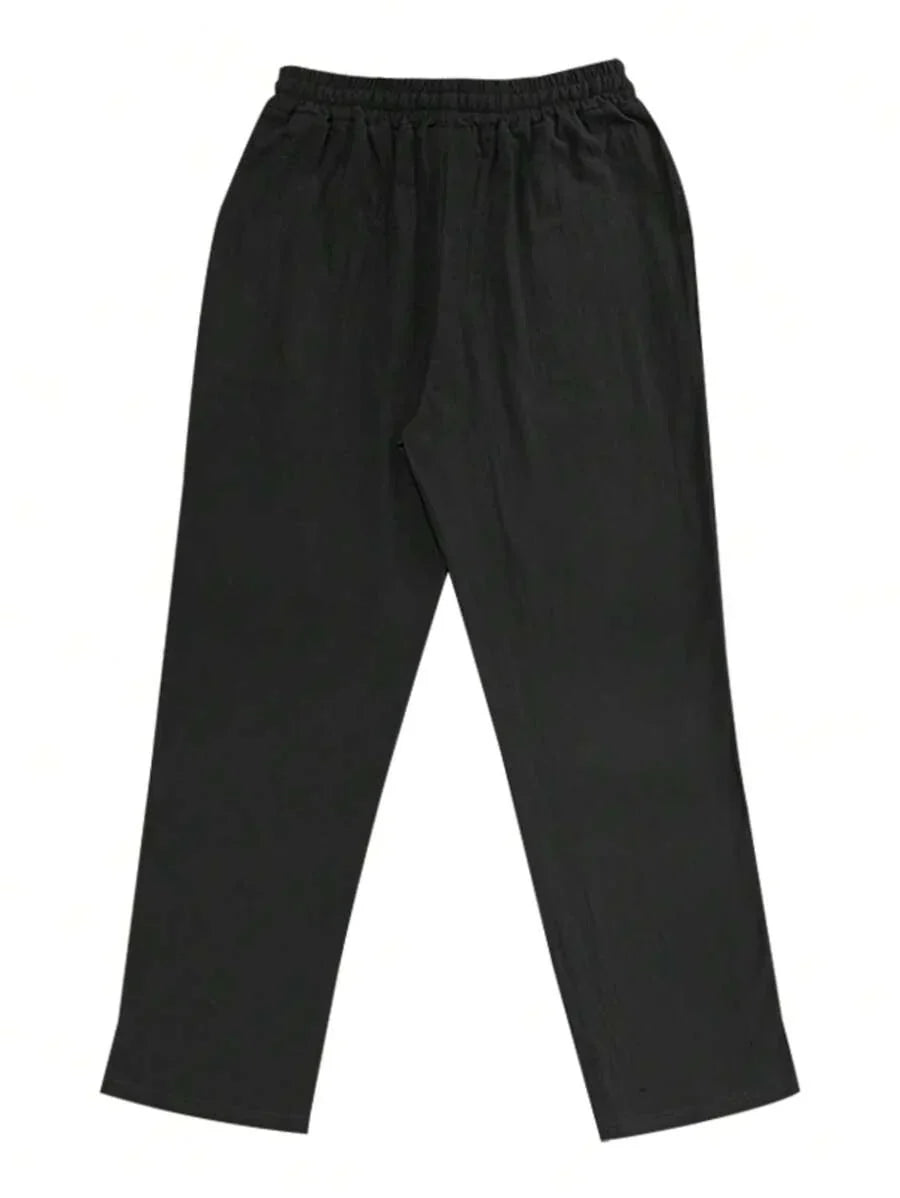 | PANTALON LÉGER EN LIN AVEC CORDON