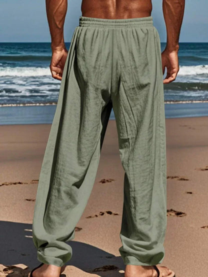 | PANTALON LÉGER EN LIN AVEC CORDON