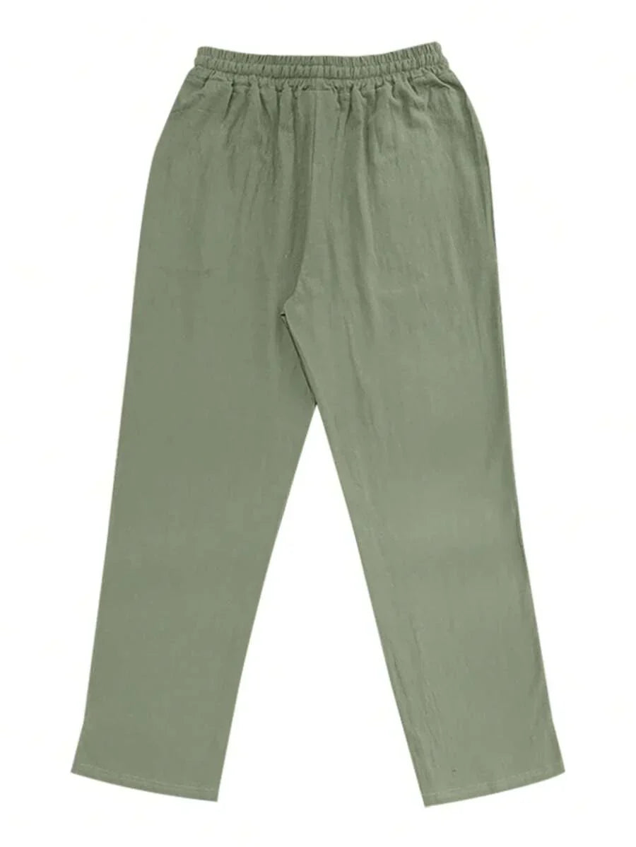 | PANTALON LÉGER EN LIN AVEC CORDON