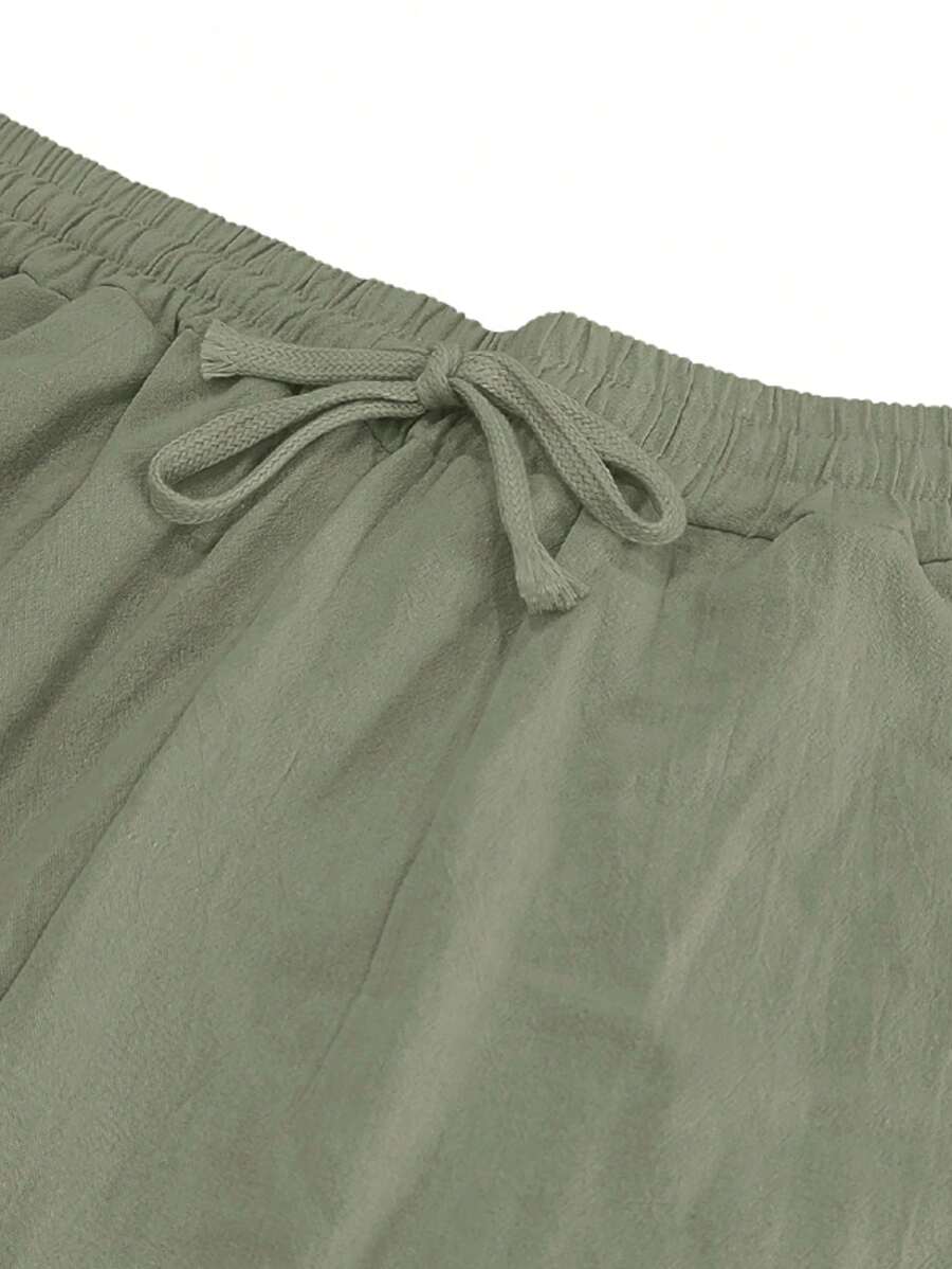 | PANTALON LÉGER EN LIN AVEC CORDON