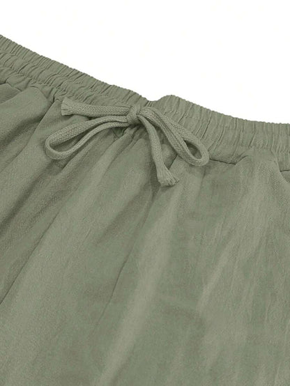 | PANTALON LÉGER EN LIN AVEC CORDON
